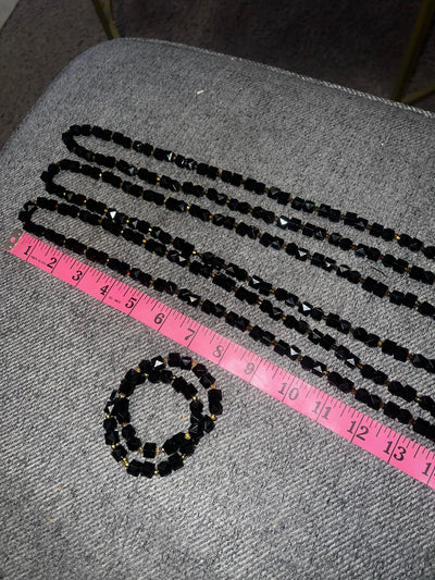 African Men’s 3 Piece Crystal Bead Necklace Set with Bracelets Everythingsharonafrikboutique