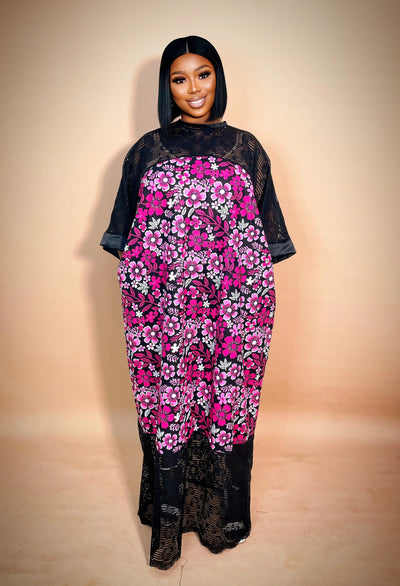 Long Ankara Boubou Dress with Lace for Women – Unique African Fashion Everythingsharonafrikboutique