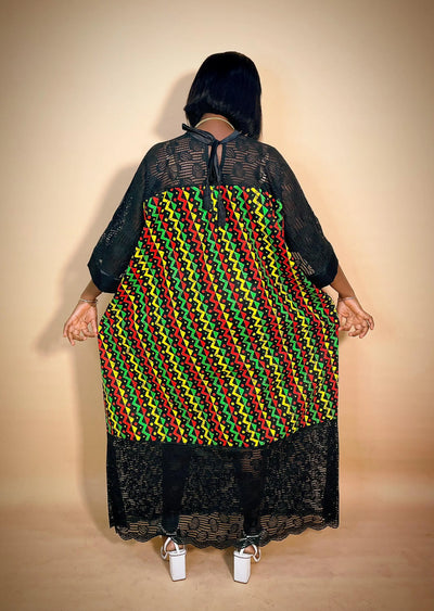Long Ankara Boubou Dress with Lace for Women – Unique African Fashion Everythingsharonafrikboutique